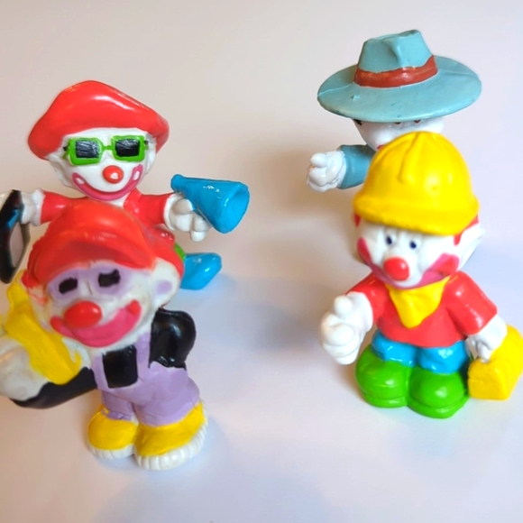Vintage 1981 Mego Clown Around Figurines Lot Of 4 Construction Worker Director - Picture 1 of 7